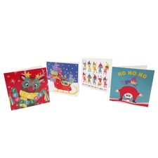 Tesco Reindeer Santa Elves Mini Cards 15 Pack