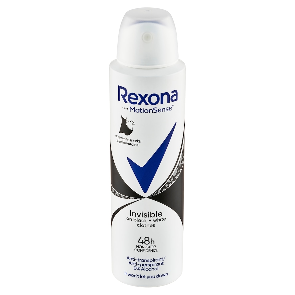 Obrázek 1 pro produkt Rexona Invisible Black and White Antiperspirant sprej 150ml