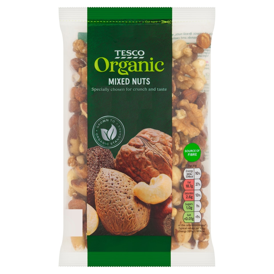 Tesco Organic Mixed Nuts 250G