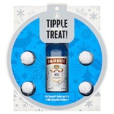 Tipple & Treat Smirnoff Vodka 5cl and 4x Milk Chocolates