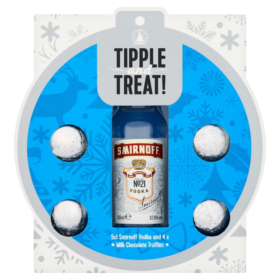 Tipple & Treat Smirnoff Vodka 5cl and 4x Milk Chocolates
