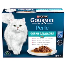 GOURMET Perle Ocean Delicacies in Gravy Wet Cat Food 12x85g