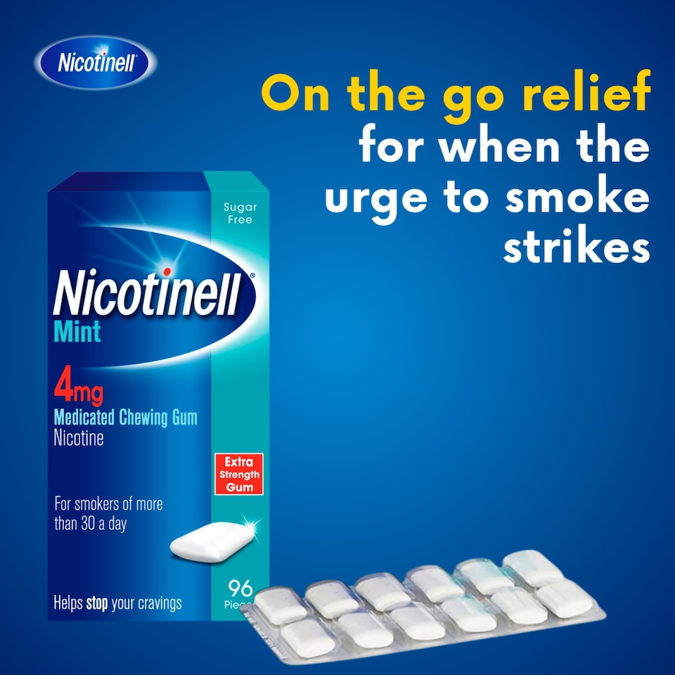 image 1 of Nicotinell Stop Smoking Aid 4mg Medicated Chewing Gum - Mint 96s