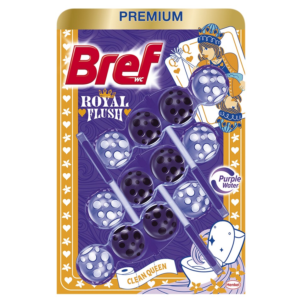 Bref Premium Royal Flush Clean Queen tuhý WC blok 3 x 50g
