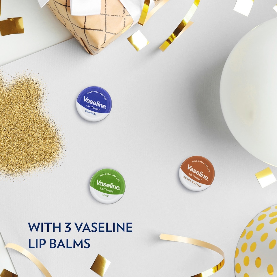 image 1 of Vaseline Lip Loving Lip Balm Collection 3 x 20g Gift Set