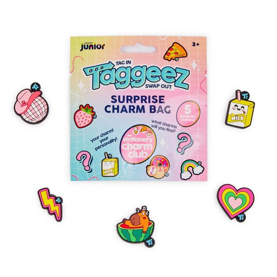 image 1 of Taggeez Surprise 5 Charm Bag Assorted Pink