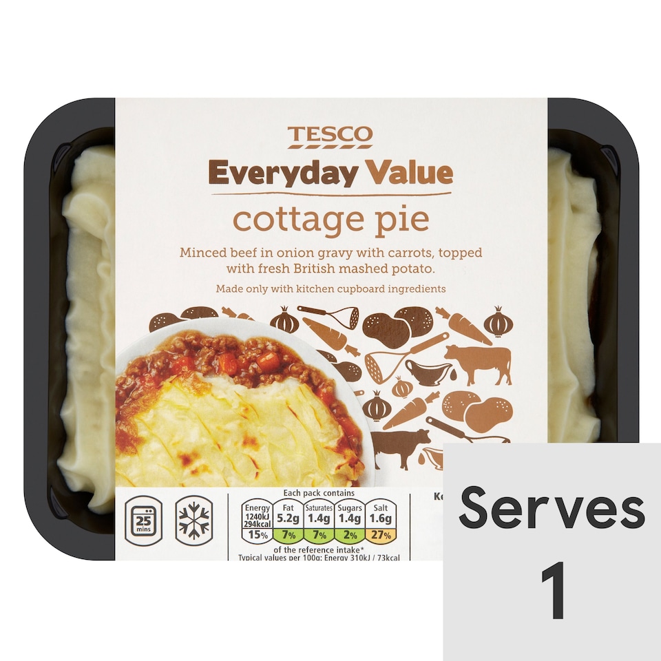 Tesco Everyday Value Cottage Pie 400G