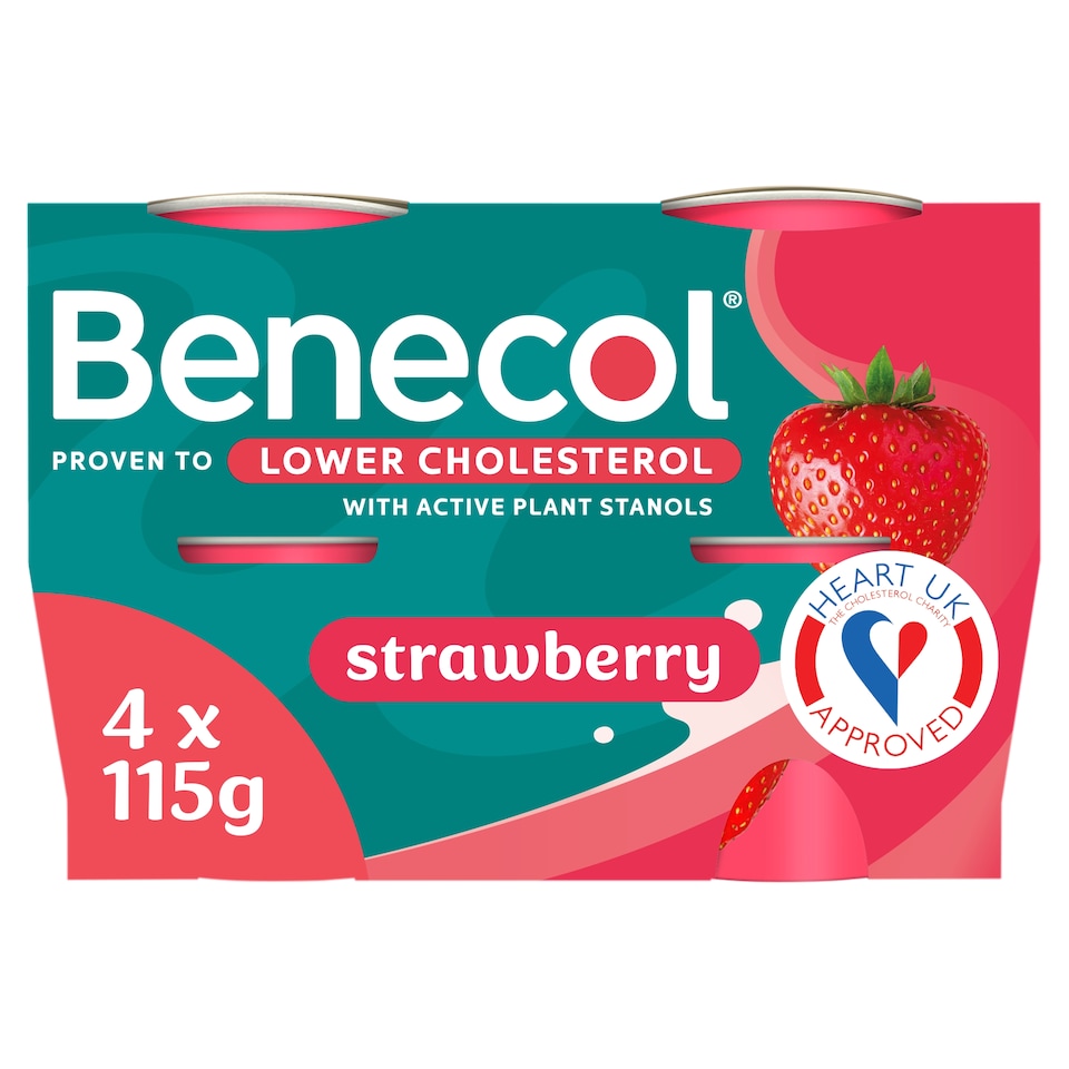 image 1 of Benecol Strawberry Yogurt 4x115g