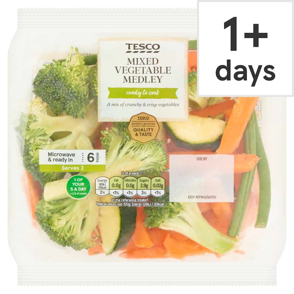 Tesco Broccoli, Fine Beans and Courgette 260g