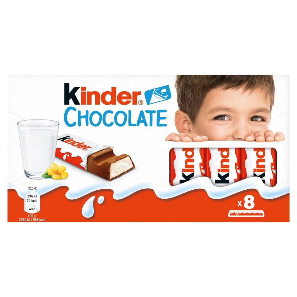 Kinder Chocolate tyčinky z mliečnej čokolády s mliečnou náplňou 8 ks 100 g