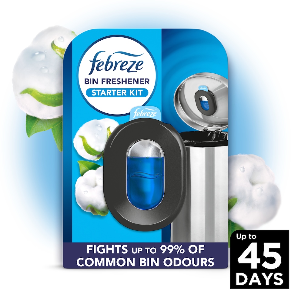 image 1 of Febreze Bin Freshener Starter Kit Cotton Fresh 4.88ml