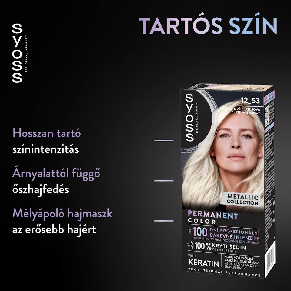 Syoss Color tartós hajfesték 12-53 platina gyöngy  1. kép