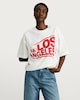 image 2 of The F&F Edit Oversized Los Angeles Print T-Shirt in White