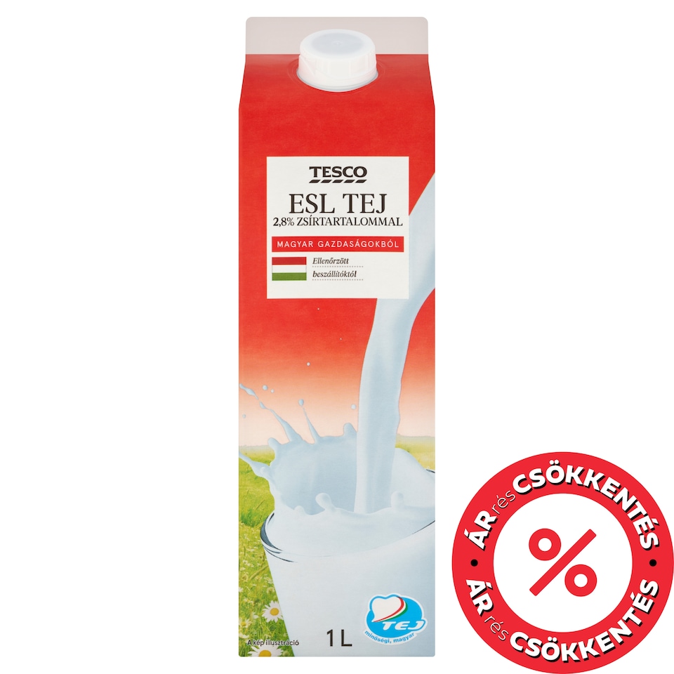 Tesco ESL Semi-Fat Milk 2,8% 1 l