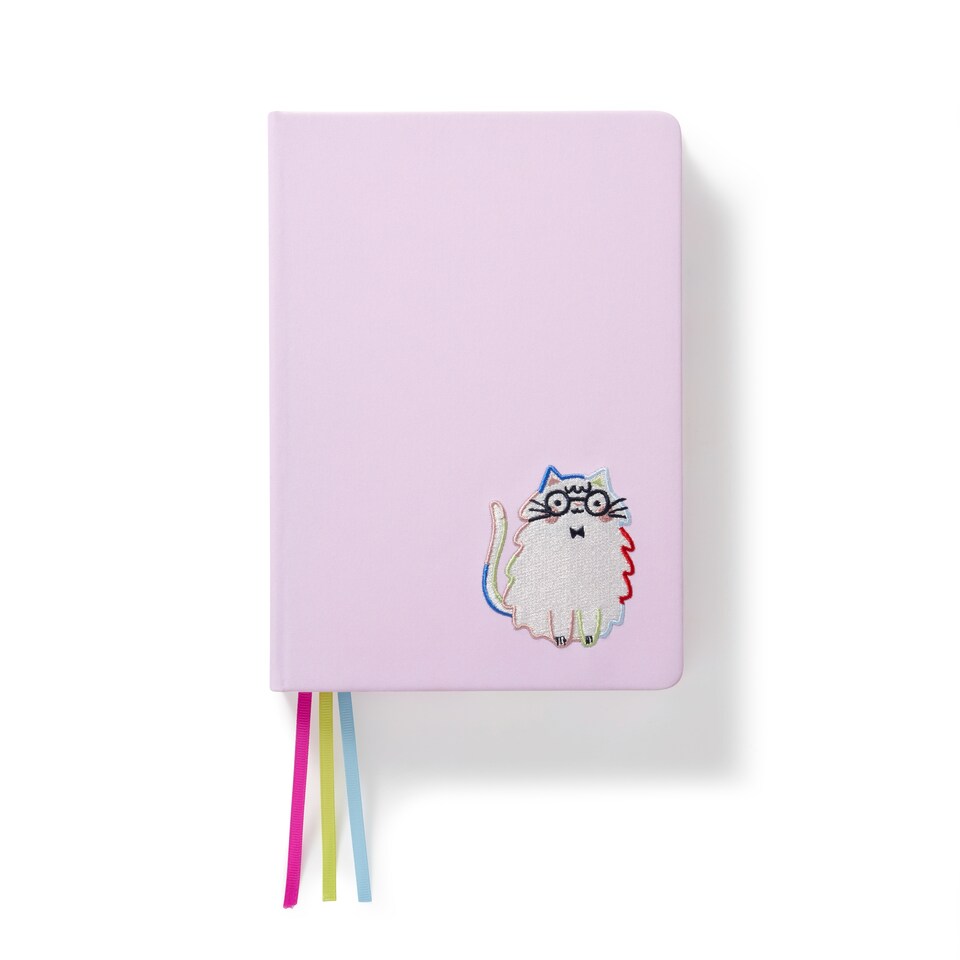 image 1 of Paperchase Terrazzo Cats A5 Fabric Notebook