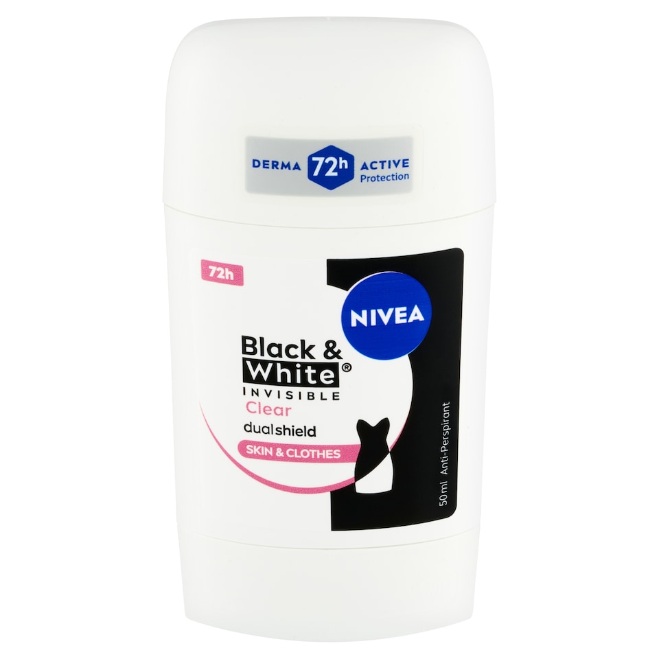 obrázok 1 z Nivea Black & White Invisible Clear Tuhý antiperspirant 50 ml