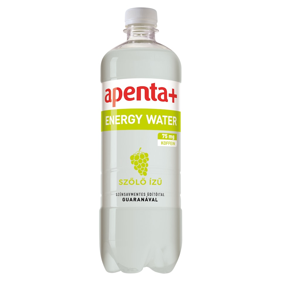 Apenta+ Energy Water szőlő ízű szénsavmentes üdítőital guaranával 750 ml