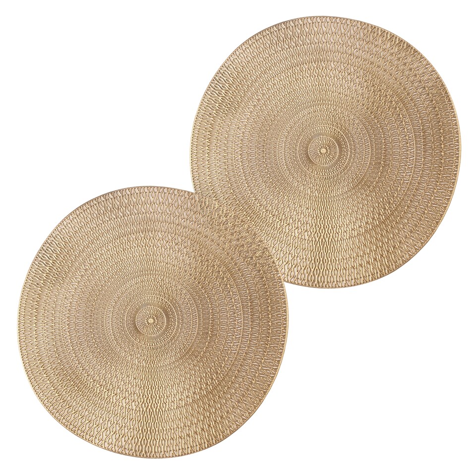 image 1 of F&F Home Metalic Gold Placemat 2 Pack 