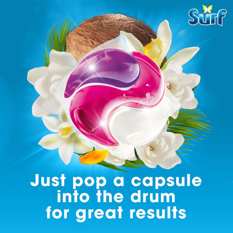 image 1 of Surf 3 In 1 Coconut Bliss Washing Capsules 15 Washes 259.5g