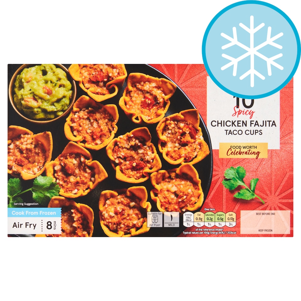 Tesco 10 Chicken Fajita Taco Cups 144g