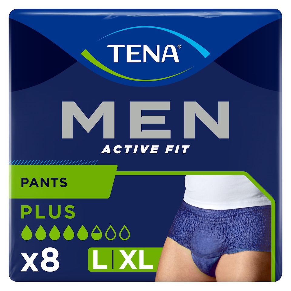 image 1 of Tena Men Active Fit Pants Plus Large 8 Pack