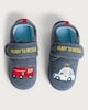 image 2 of F&F Boys Ready to Rescue Embroidered Transport Slippers in Blue