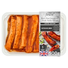 Tesco Finest Red Thai Style Pork Belly Slices 500g