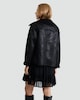 image 3 of F&F Faux Shearling Lined Aviator Jacket in Black