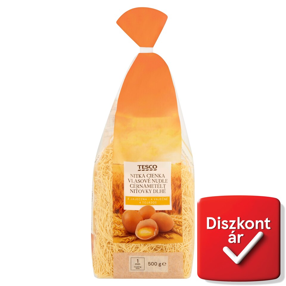 Tesco cérnametélt 4 tojásos száraztészta 500 g