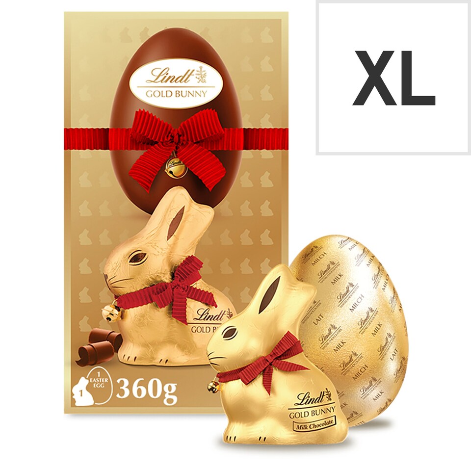image 1 of Lindt Milk Chocolate Easter Egg with Gold Bunny 360g