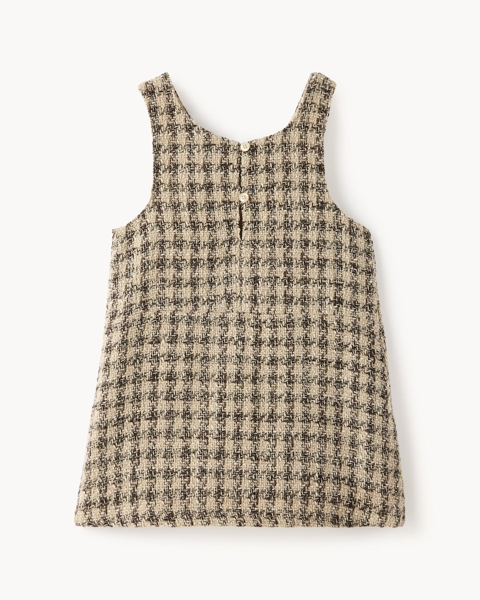 image 1 of F&F Girls Check Pinafore, Top and Tights Set in Multi