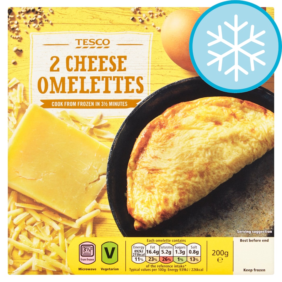 TESCO 2 CHEESE OMELETTES 200G