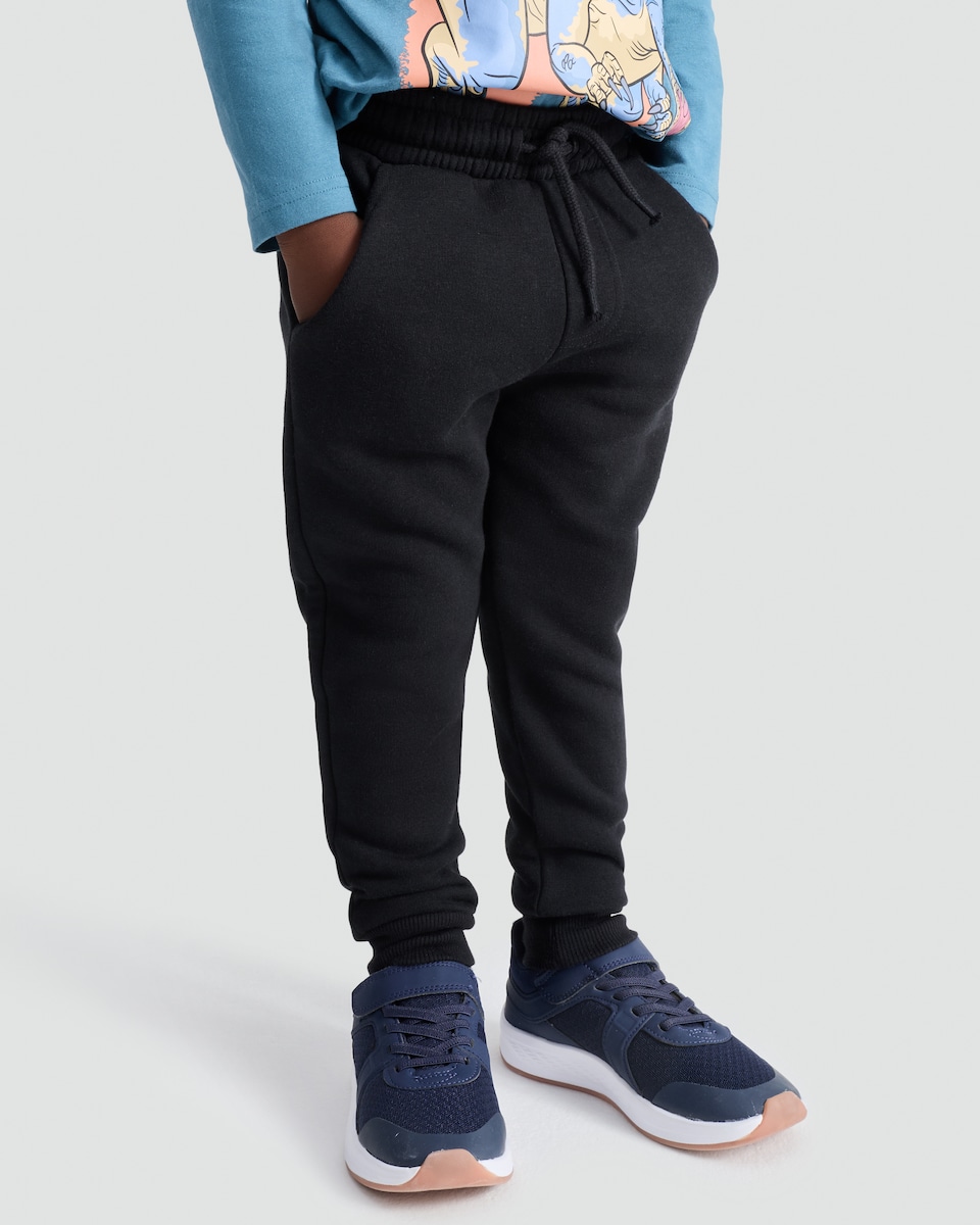 image 1 of F&F Boys 3-Pack Cotton Rich Cuffed Drawstring Joggers in Multi