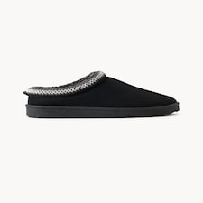 F&F Faux Fur Lined Braided Mule Slippers in Black