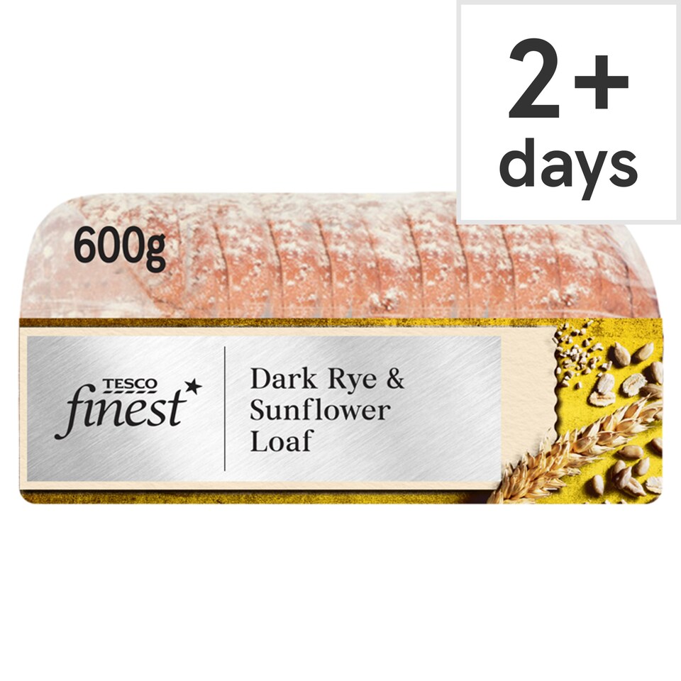 Tesco Finest Dark Rye & Sunflower Farmhouse Sliced Bread 600g