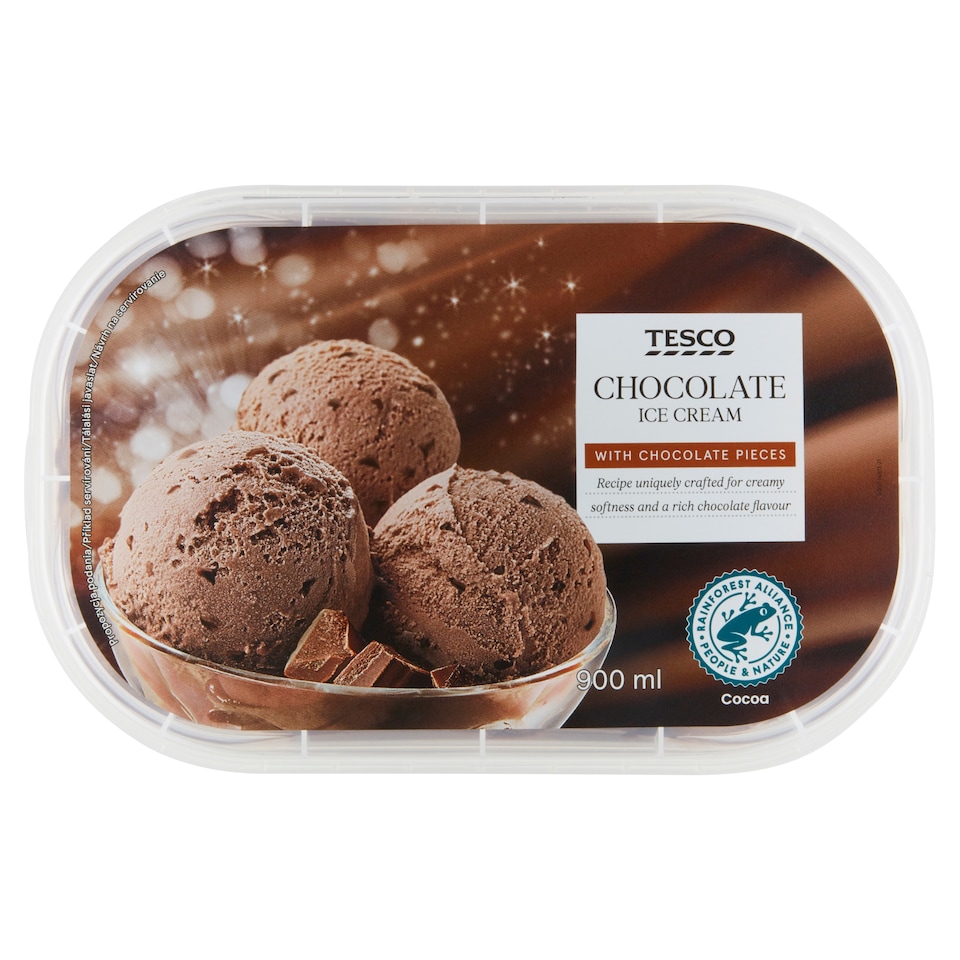 Tesco Chocolate Ice Cream with Chocolate Pieces 900 ml