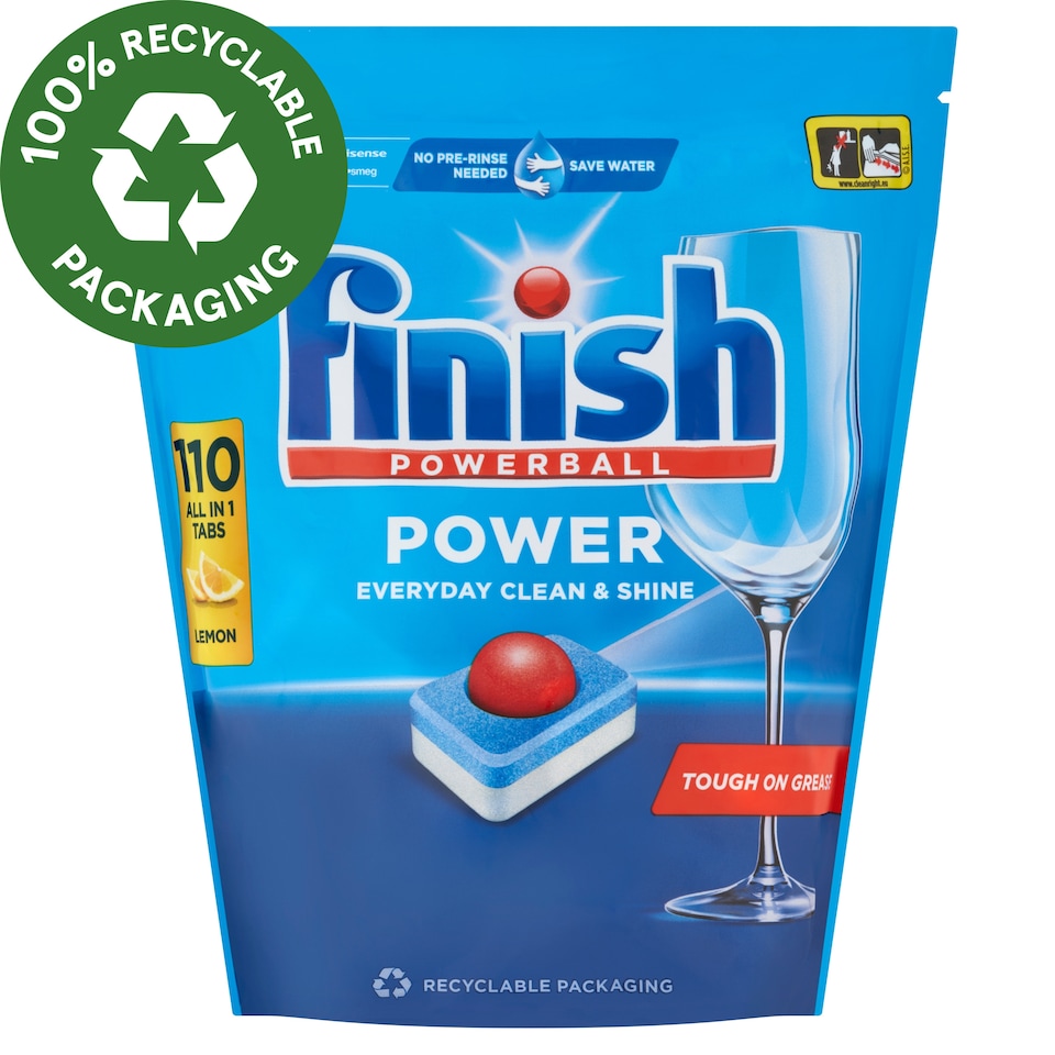 Finish Powerball Power All in 1 Citrom mosogatógép tabletta 110 db 1,76 kg  1. kép