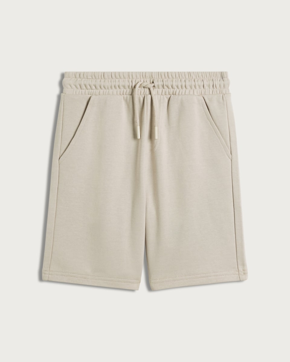 image 1 of F&F Boys Cotton Rich Drawstring Shorts in Stone