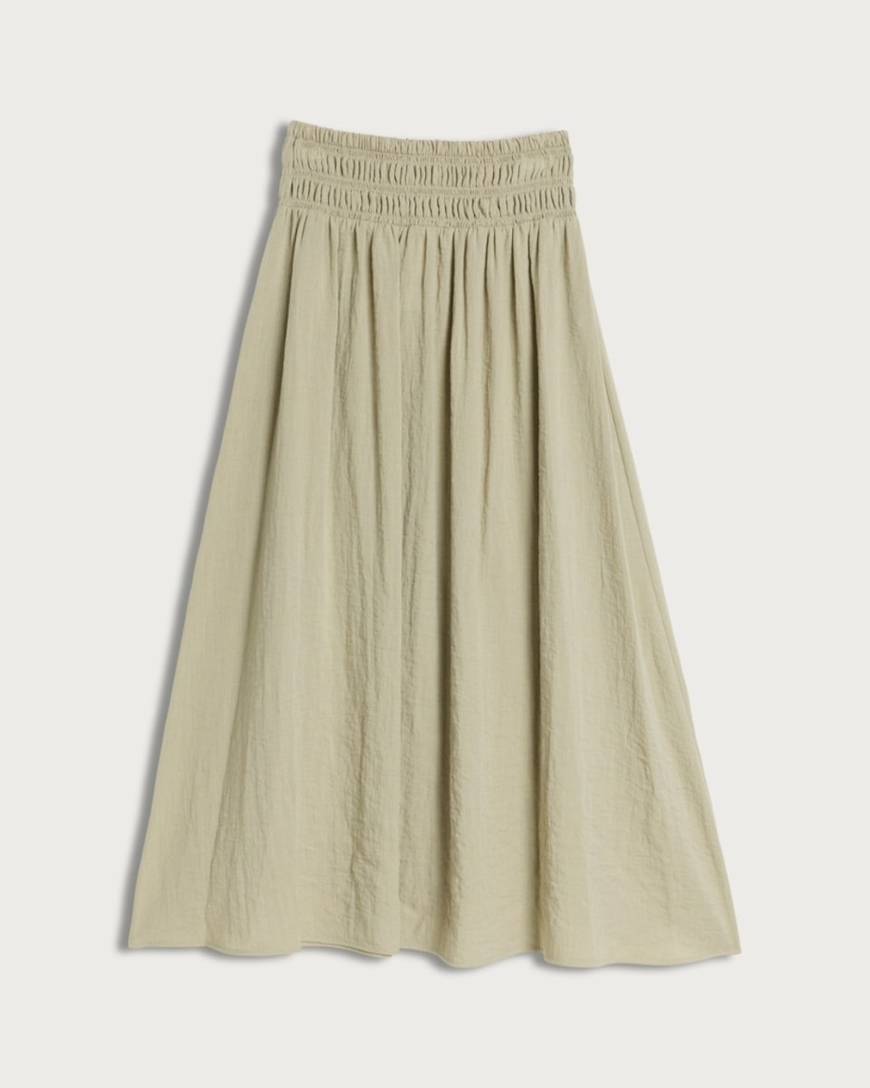 image 1 of F&F Smocked Waist Co-ord Midi Skirt in Green