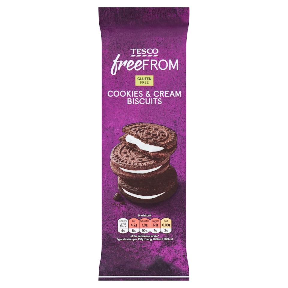 Tesco Free From Cookie & Cream Biscuits 160g