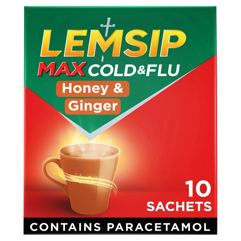 image 1 of Lemsip Max Sachets - Honey & Gingered Powder with Paracetamol 10s