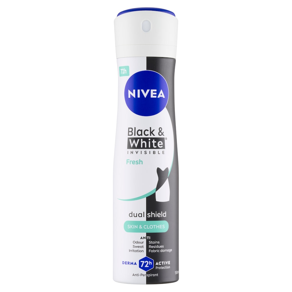 Obrázek 1 pro produkt Nivea Black & White Invisible Fresh Sprej antiperspirant 150ml