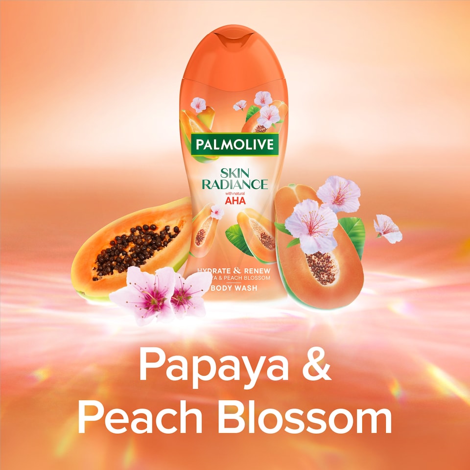 Obrázek 1 pro produkt Palmolive Skin Radiance Papaya & Peach Blossom Scent sprchový gel 250ml