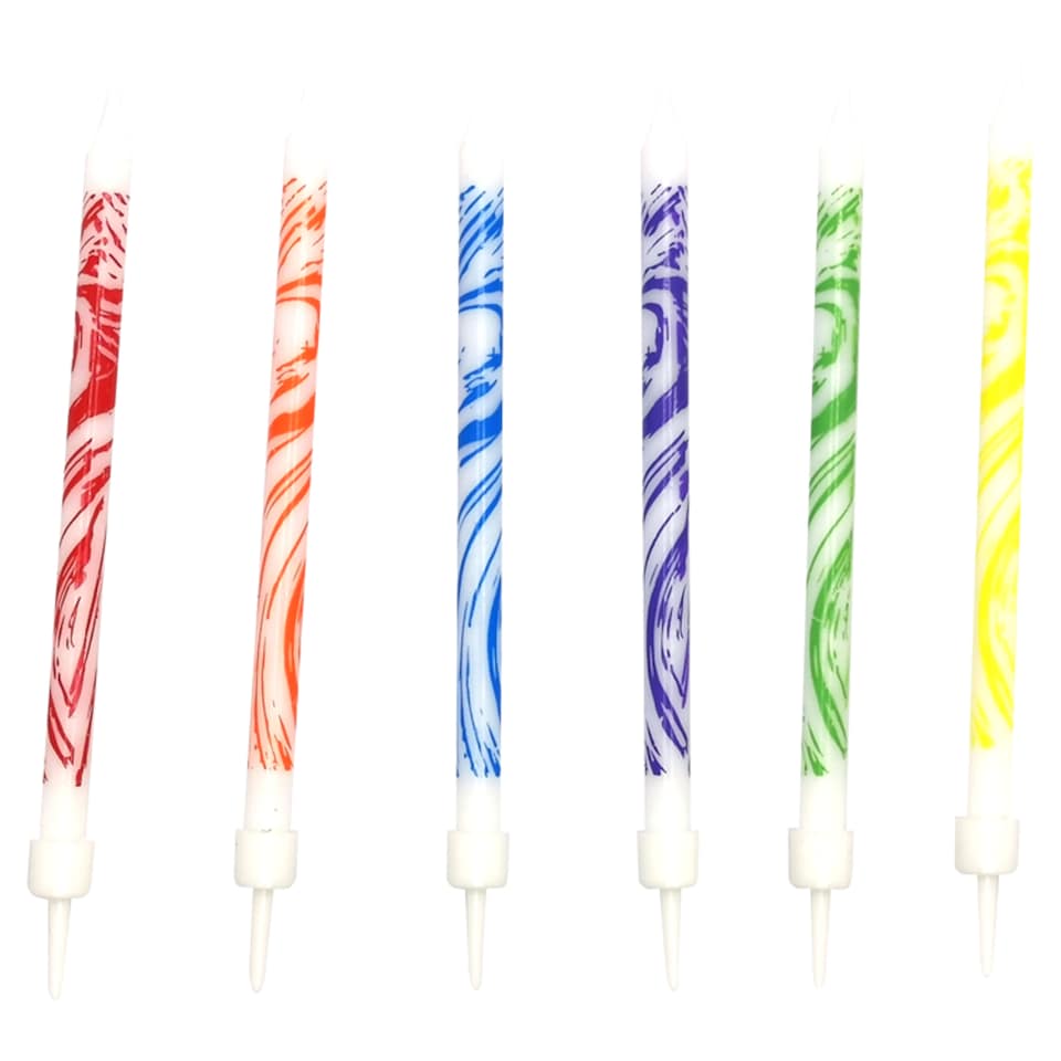 Tesco Marble Candles 12 Pack