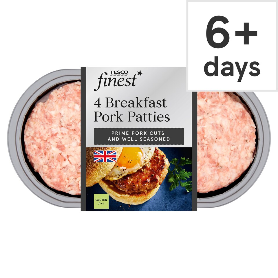 Tesco Finest 4 Breakfast Pork Patties 320G Tesco Groceries