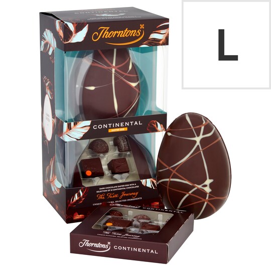 image 1 of Thorntons Continental Dark Chocolate Egg With Dark Chocolate Selection 256G