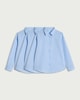 image 4 of F&F School Girls 3-Pack Regular Fit Long Sleeved Shirts in Blue