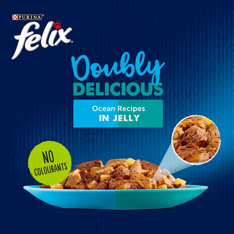 image 1 of Felix Doubly Delicious Cat Food Ocean Recipes 12X100g