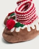 image 3 of F&F Baby Fleece Christmas Pudding Booties in Multi
