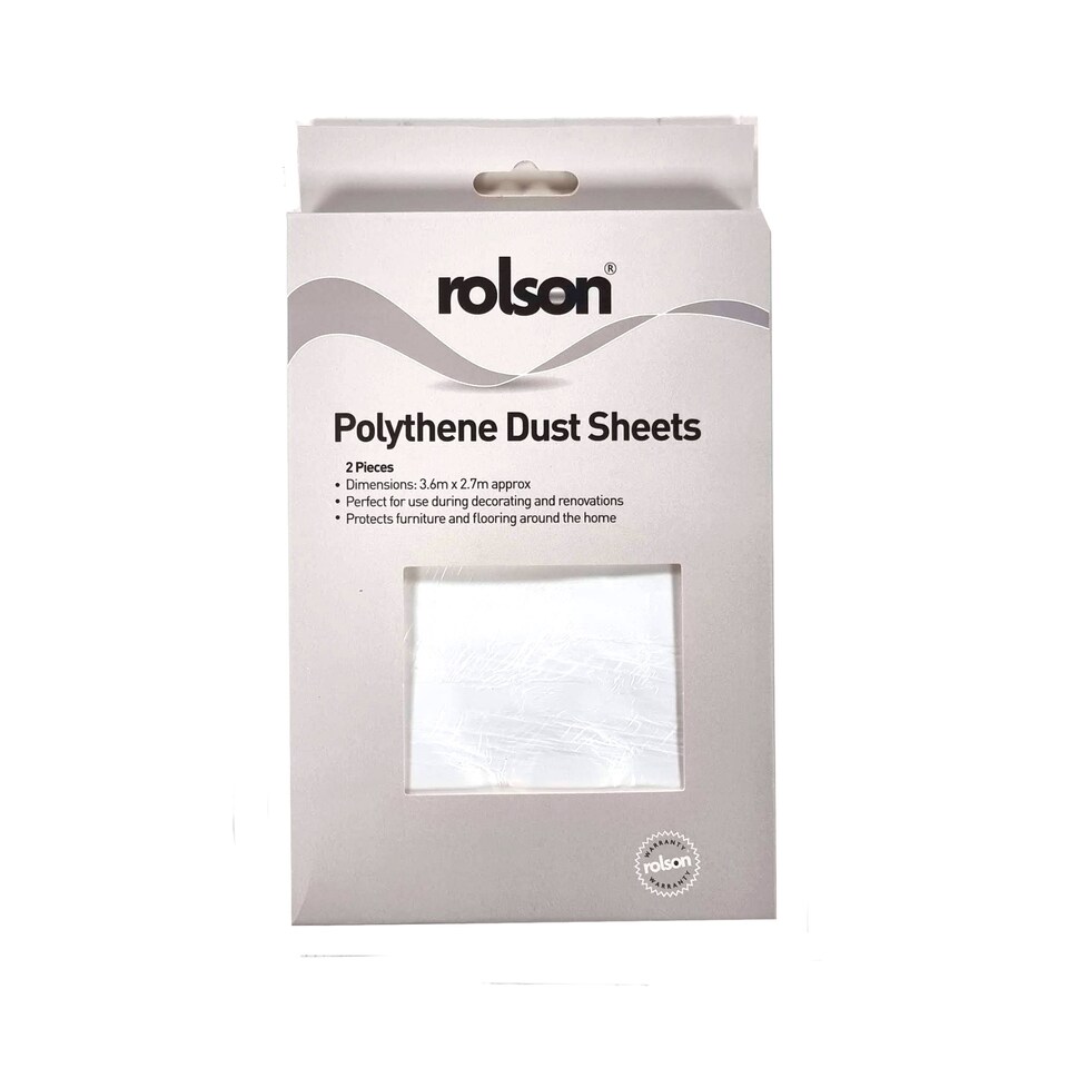 Rolson Polythene Dust Sheet 2 Pack